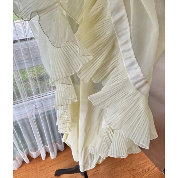 Vintage 1960s babydoll, yellow sheer negligee, sleeveless nightgown - Picture 7 of 7